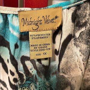 Midnight Velvet Teal and Black Artistic Top 1X